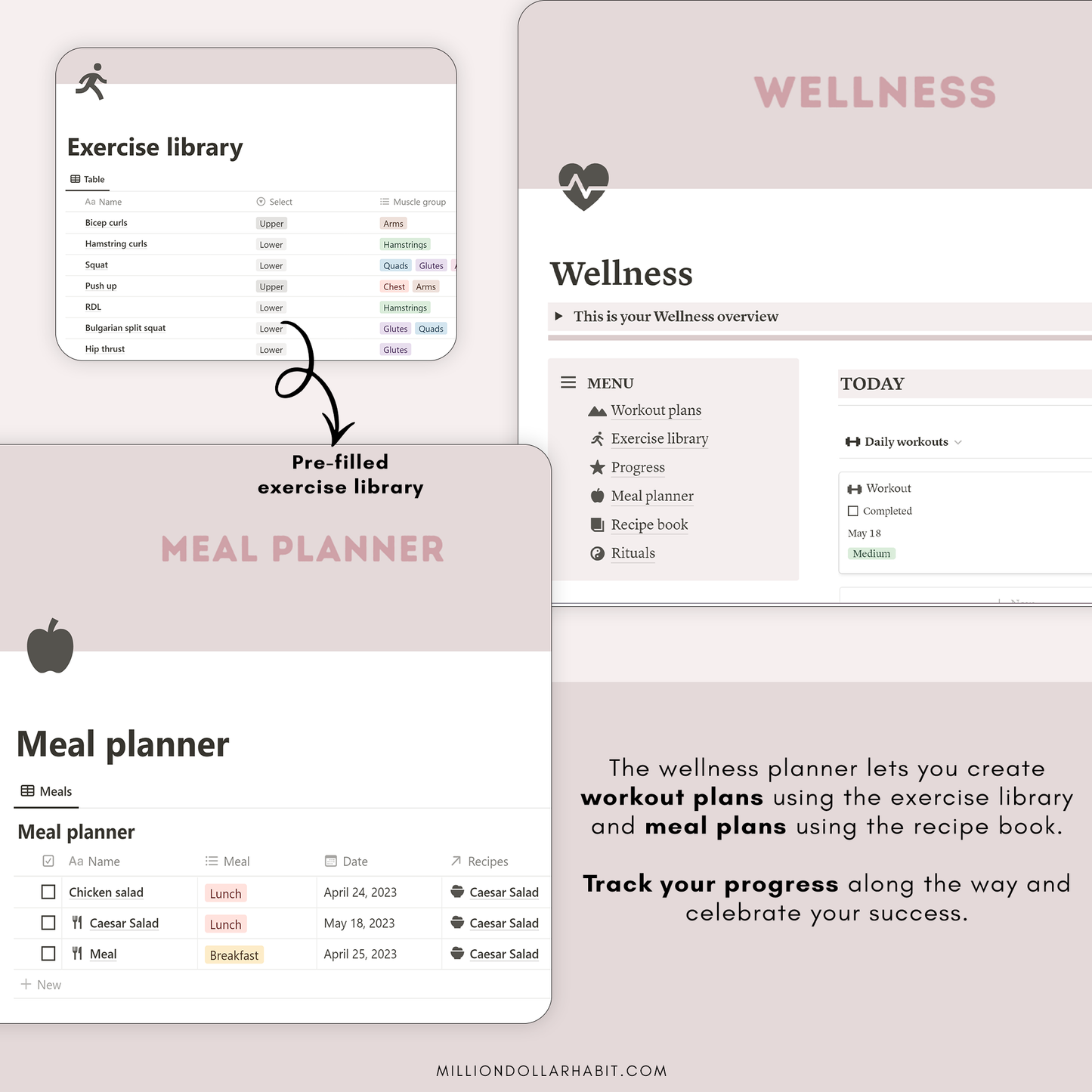 Inspire Planner for Notion - Million Dollar Habit - Notion template