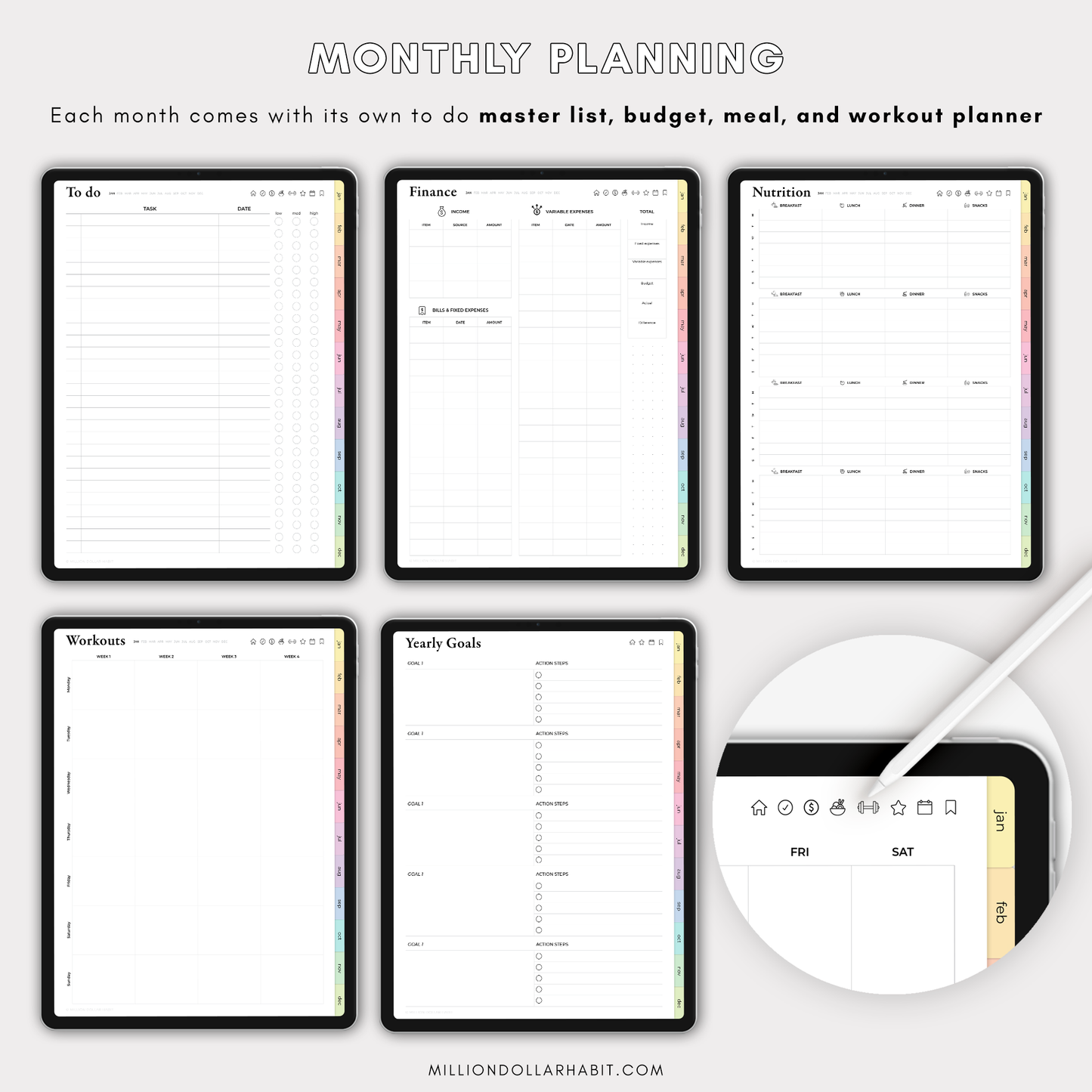 Premium Planner - Million Dollar Habit - 2023 Digital Planner
