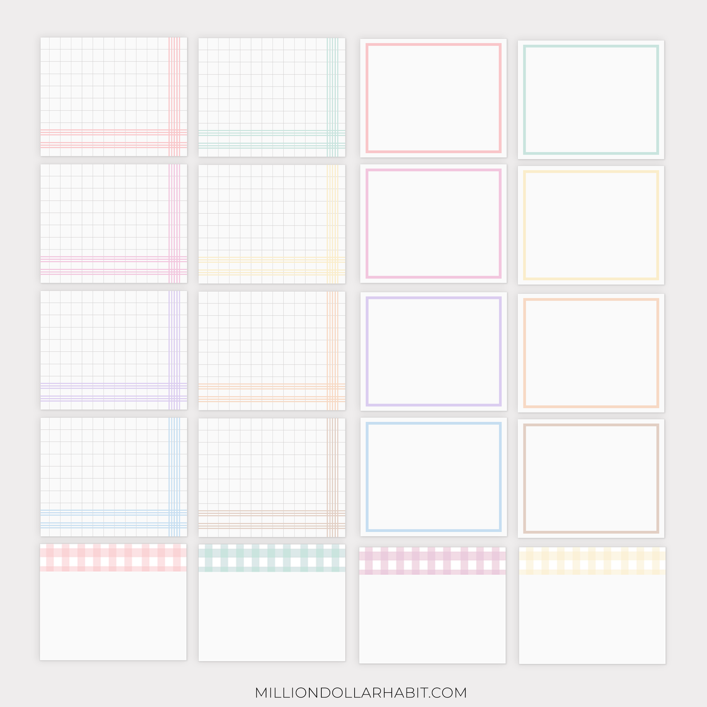 Basic Stickers, Labels, Sticky Notes, Memo Pads - Million Dollar Habit - Digital Stickers
