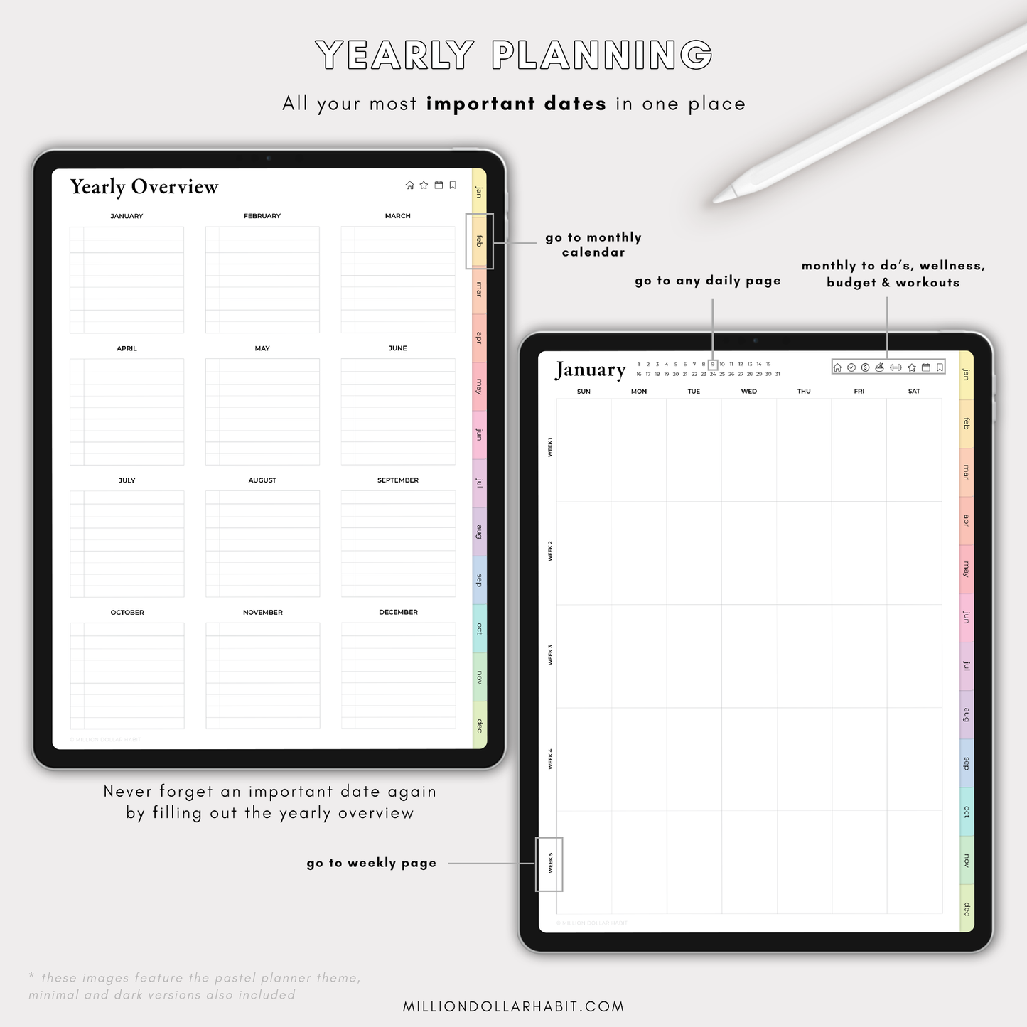 Premium Planner - Million Dollar Habit - 2023 Digital Planner