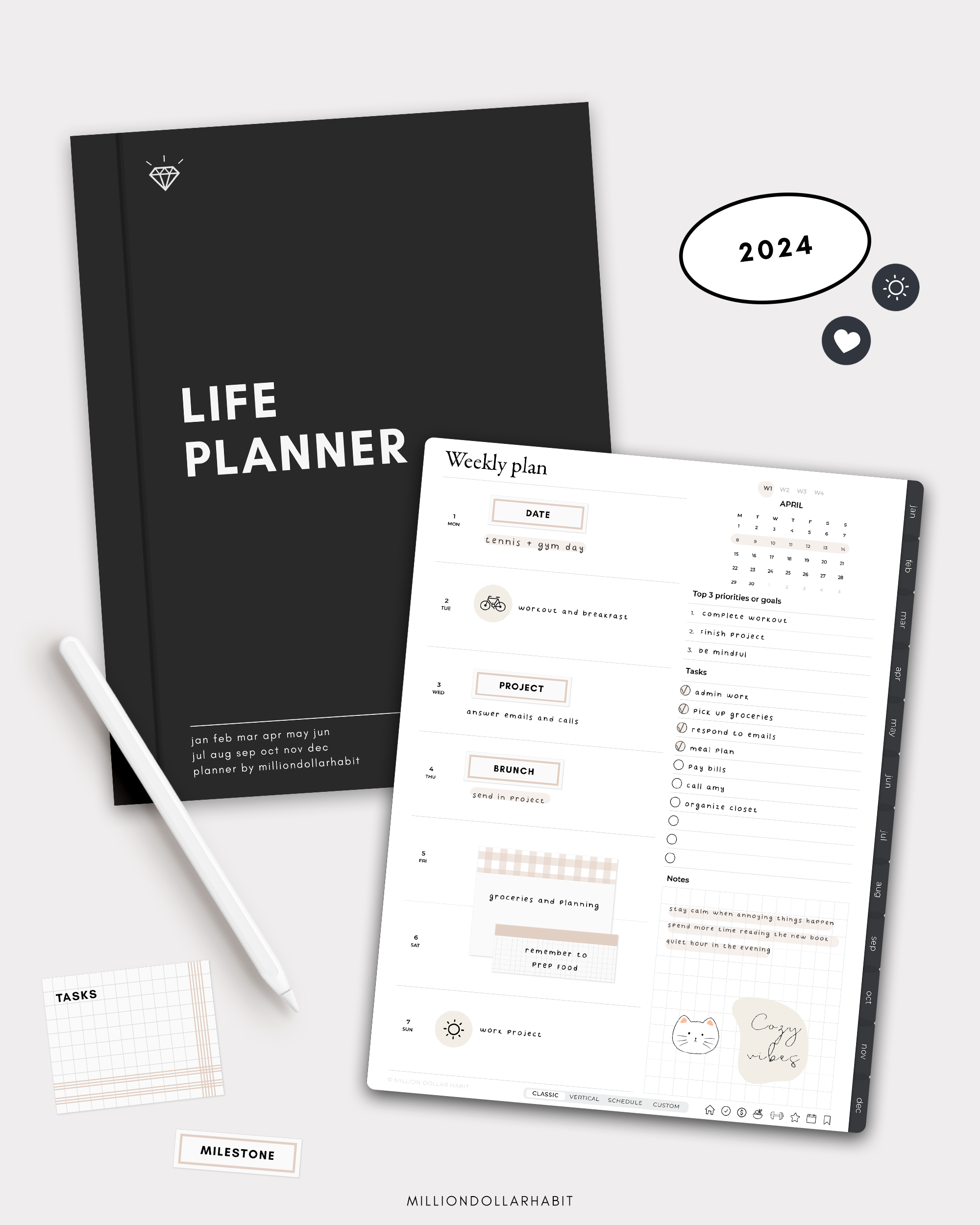 2024 Digital Life Planner - Million Dollar Habit - Digital Planner