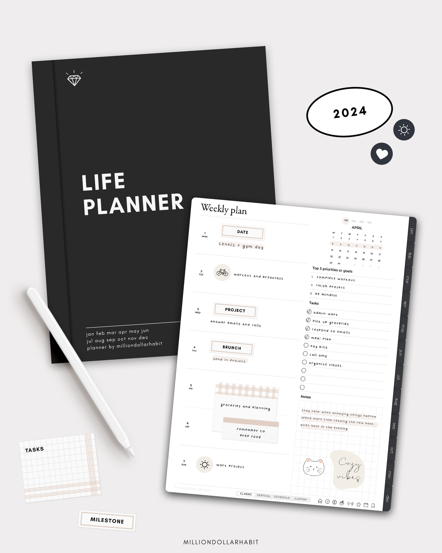 2024 Pastel Digital Life Planner