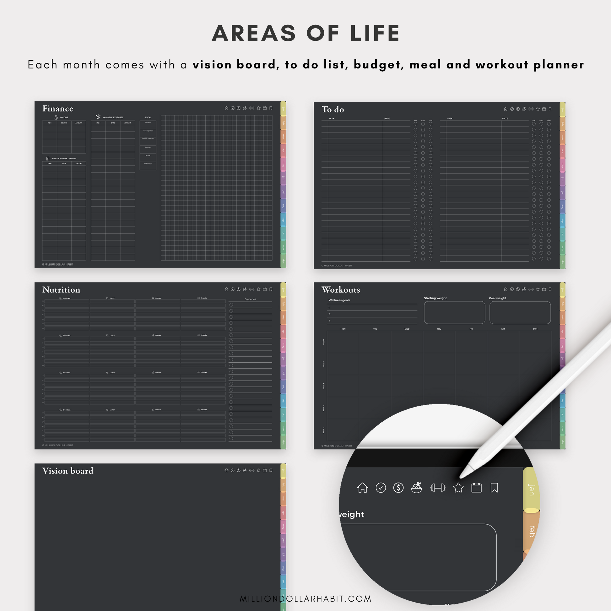 2024 Fully Hyperlinked Life Planner (w/ Links to Google & Apple Calendars +  Reminders)
