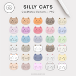 Silly Cats - Digital Stickers - Million Dollar Habit - Digital Stickers