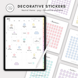 Aesthetic Digital Stickers - Pastel Theme - Million Dollar Habit - Digital Stickers