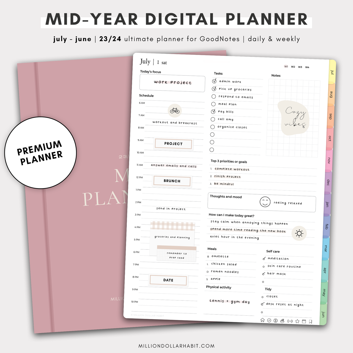 Premium Planner 23/24 - Million Dollar Habit - 2023 Digital Planner