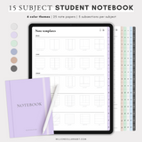 15 Subject Digital Notebook