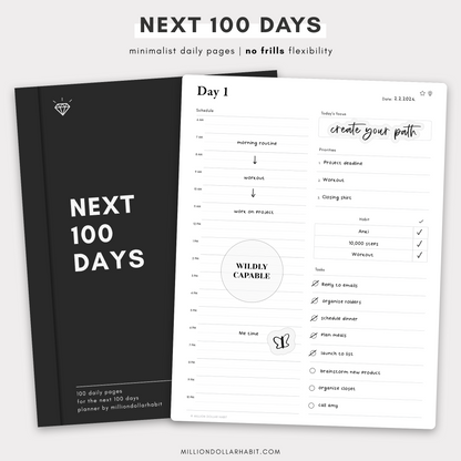 Next 100 Days Planner - Million Dollar Habit - 