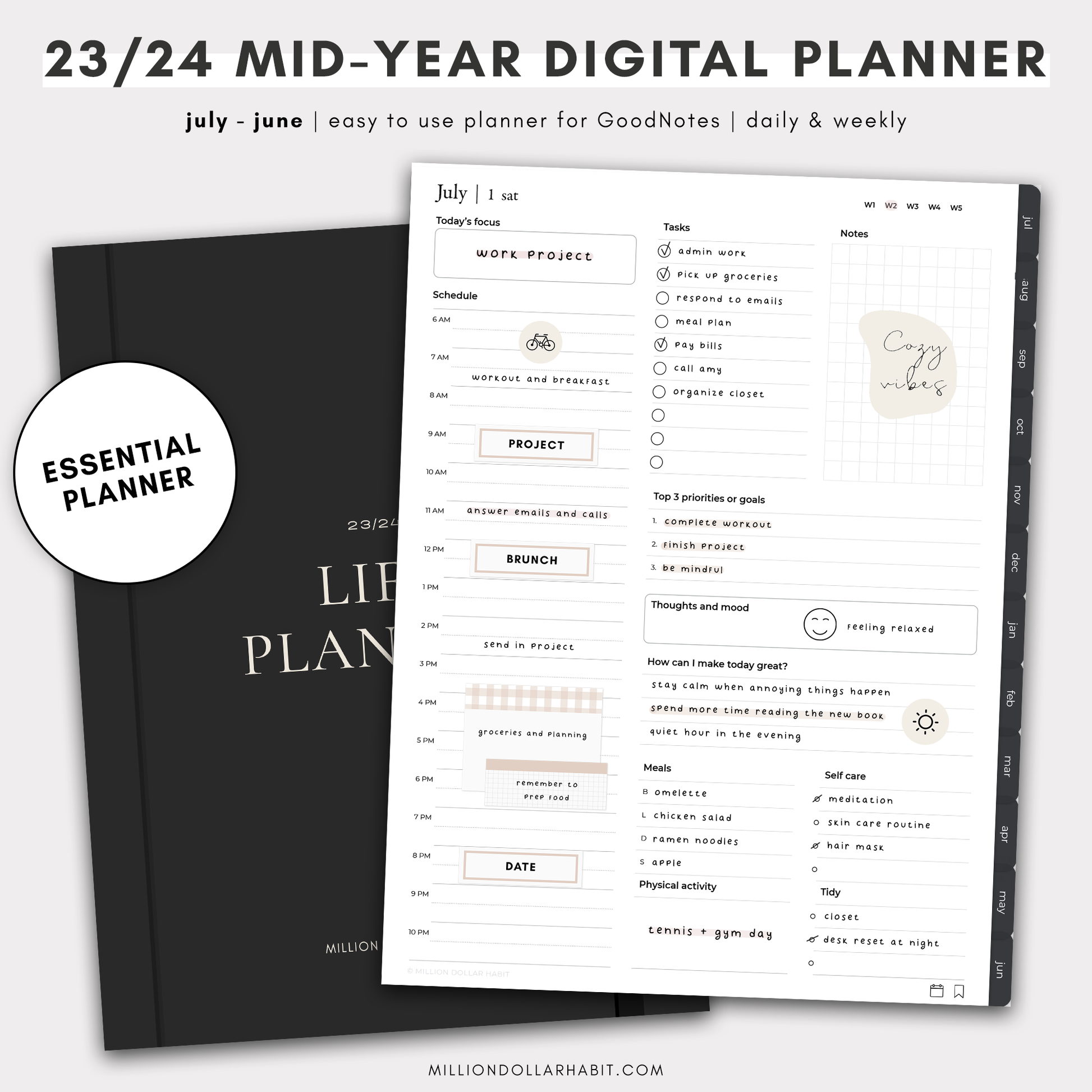 Essential Planner 23/24 - Million Dollar Habit - 2023 Digital Planner