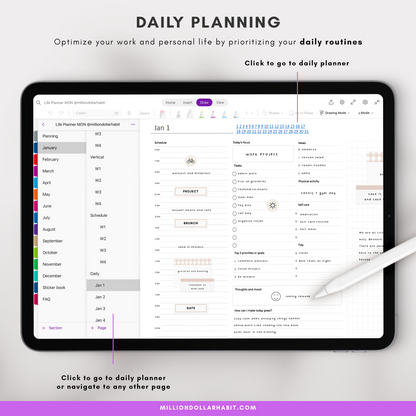 OneNote Planner - Million Dollar Habit - Digital Planner