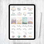 Minty Rose Weekly Sticker Kit - Million Dollar Habit - Digital Stickers