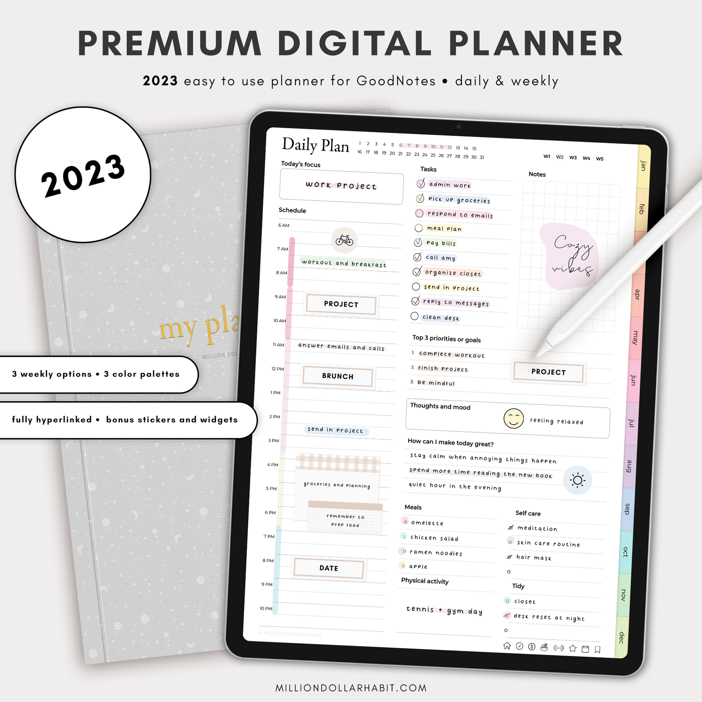 Premium Planner - Million Dollar Habit - 2023 Digital Planner