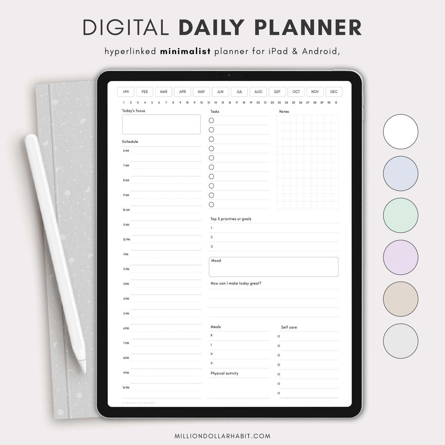 Daily Digital Planner - Million Dollar Habit - Digital Planner