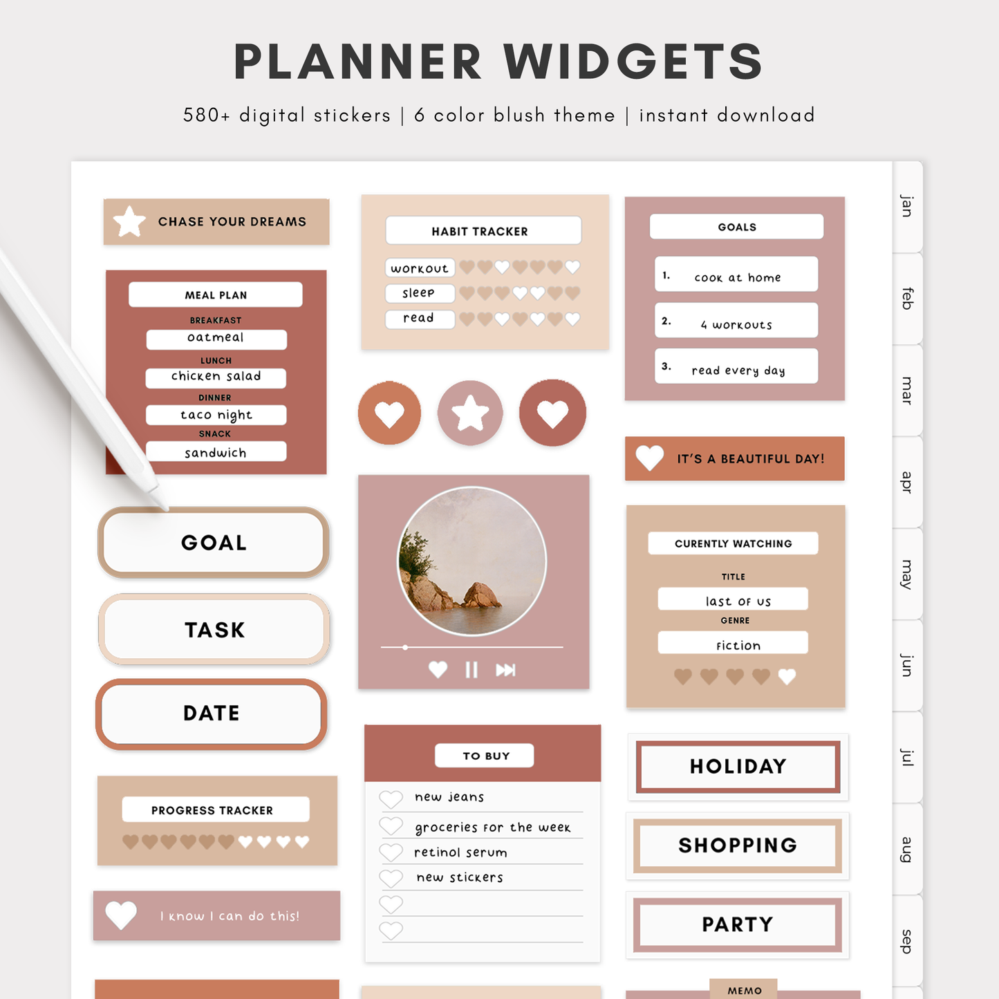 Digital Planner Widgets - Million Dollar Habit - Digital Stickers