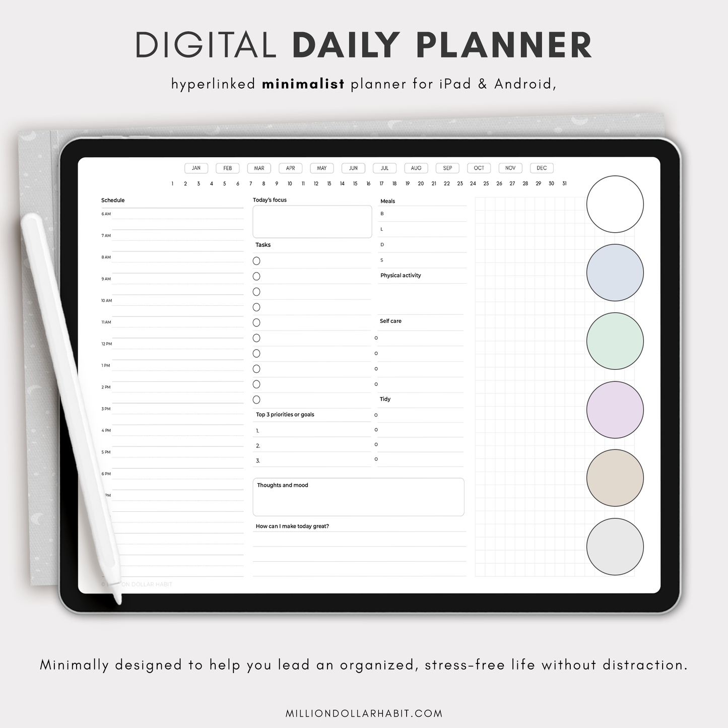 Daily Digital Planner - Million Dollar Habit - Digital Planner