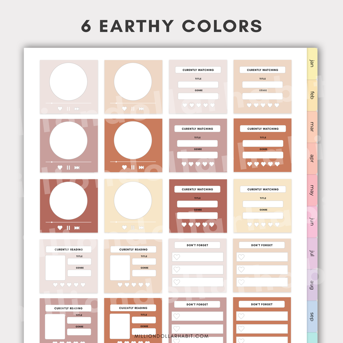 Digital Planner Widgets - Million Dollar Habit - Digital Stickers