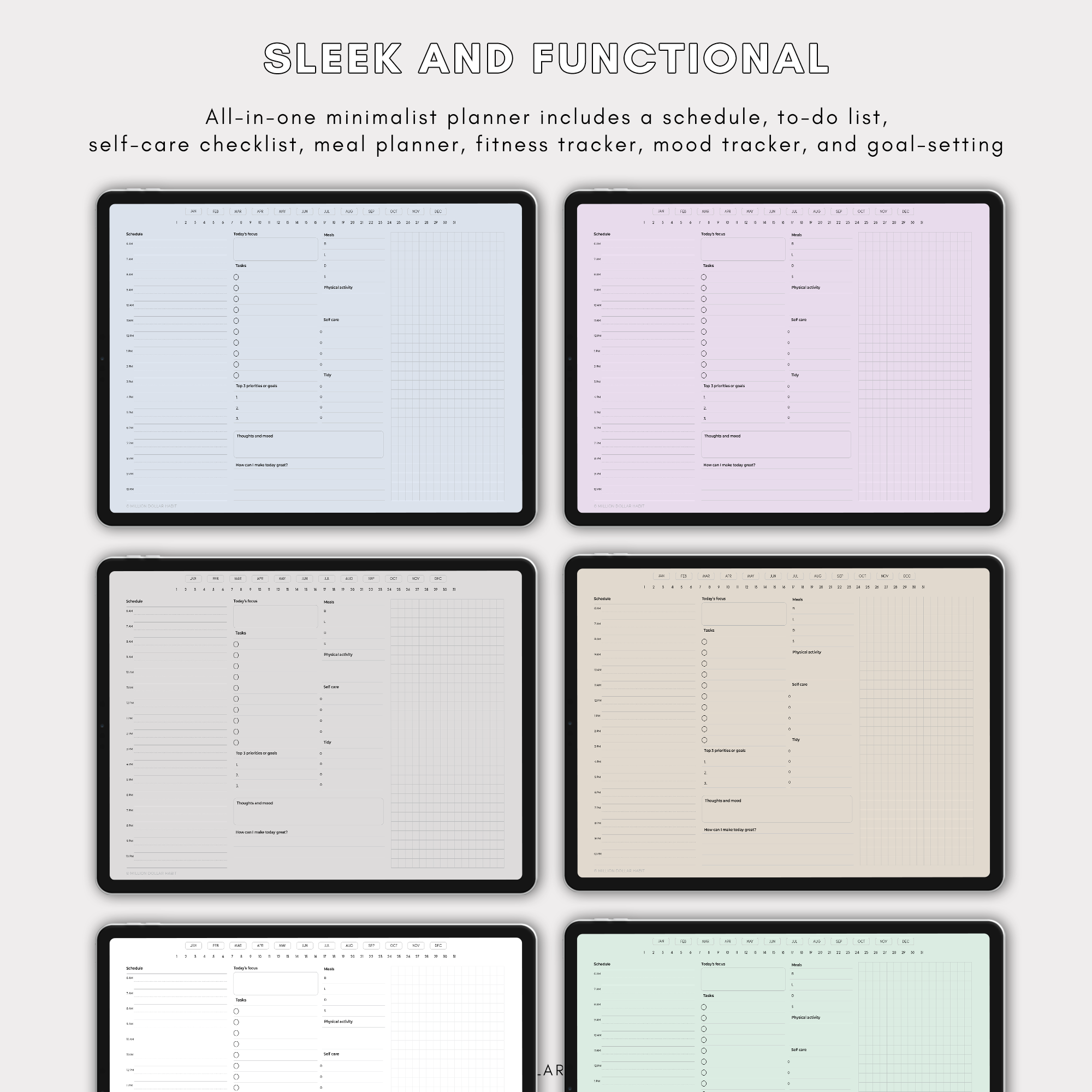 Daily Digital Planner - Million Dollar Habit - Digital Planner