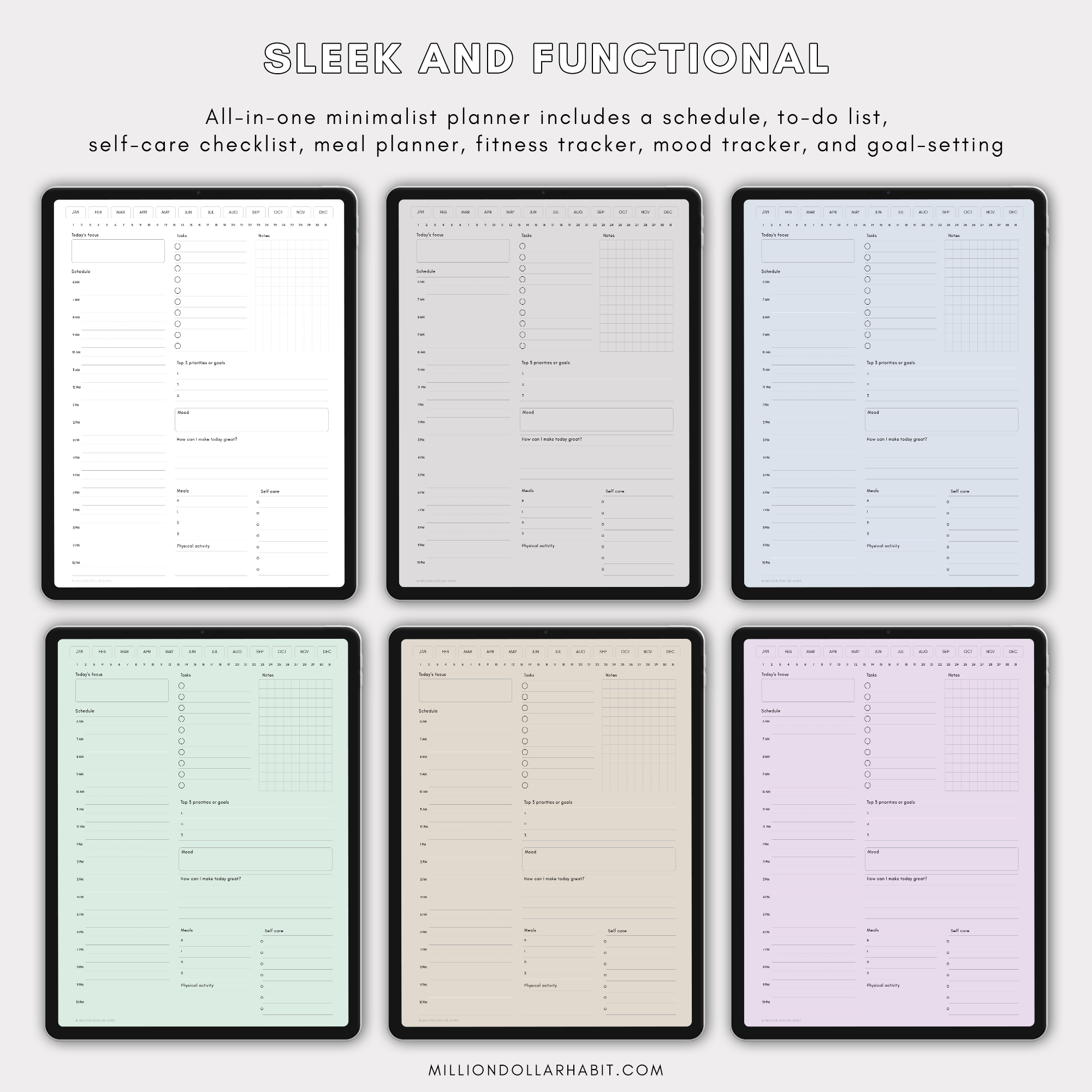 Daily Digital Planner - Million Dollar Habit - Digital Planner