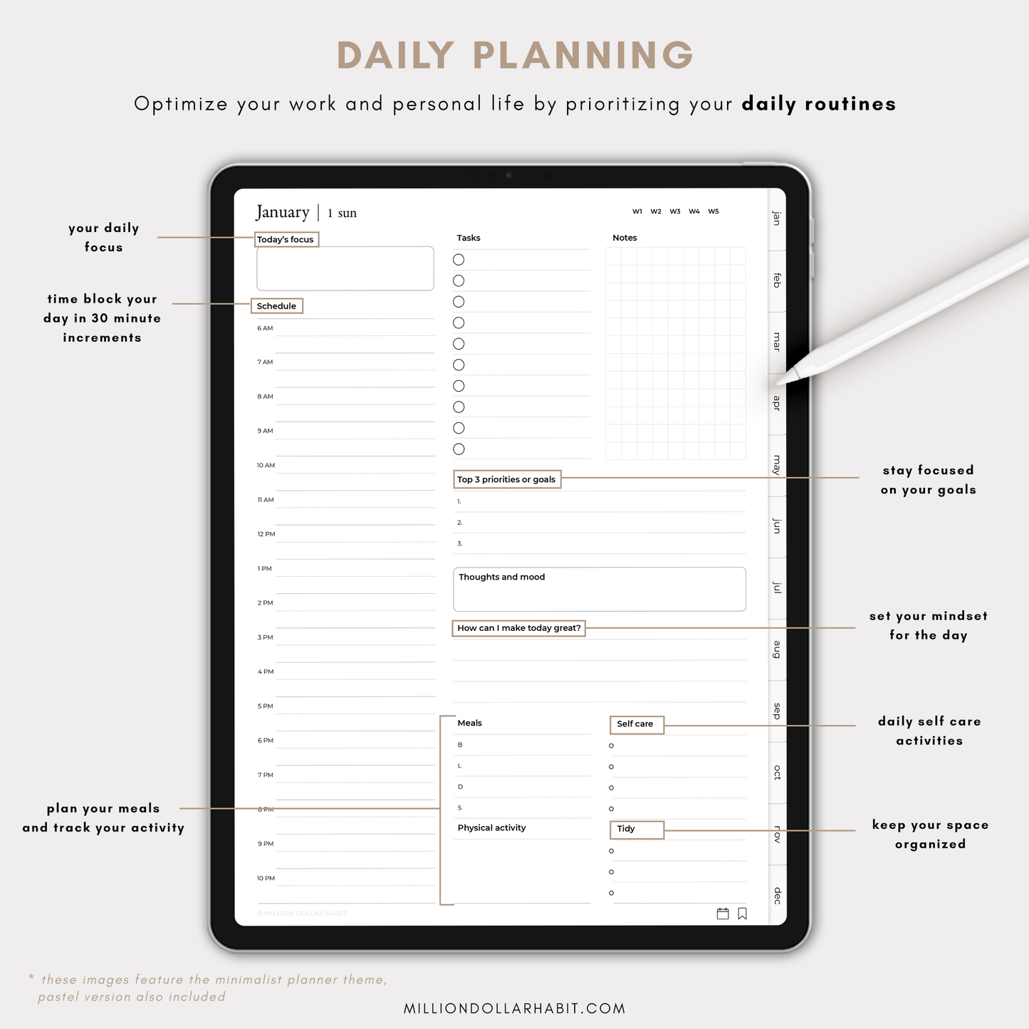 Essential Planner - Million Dollar Habit - Digital Planner