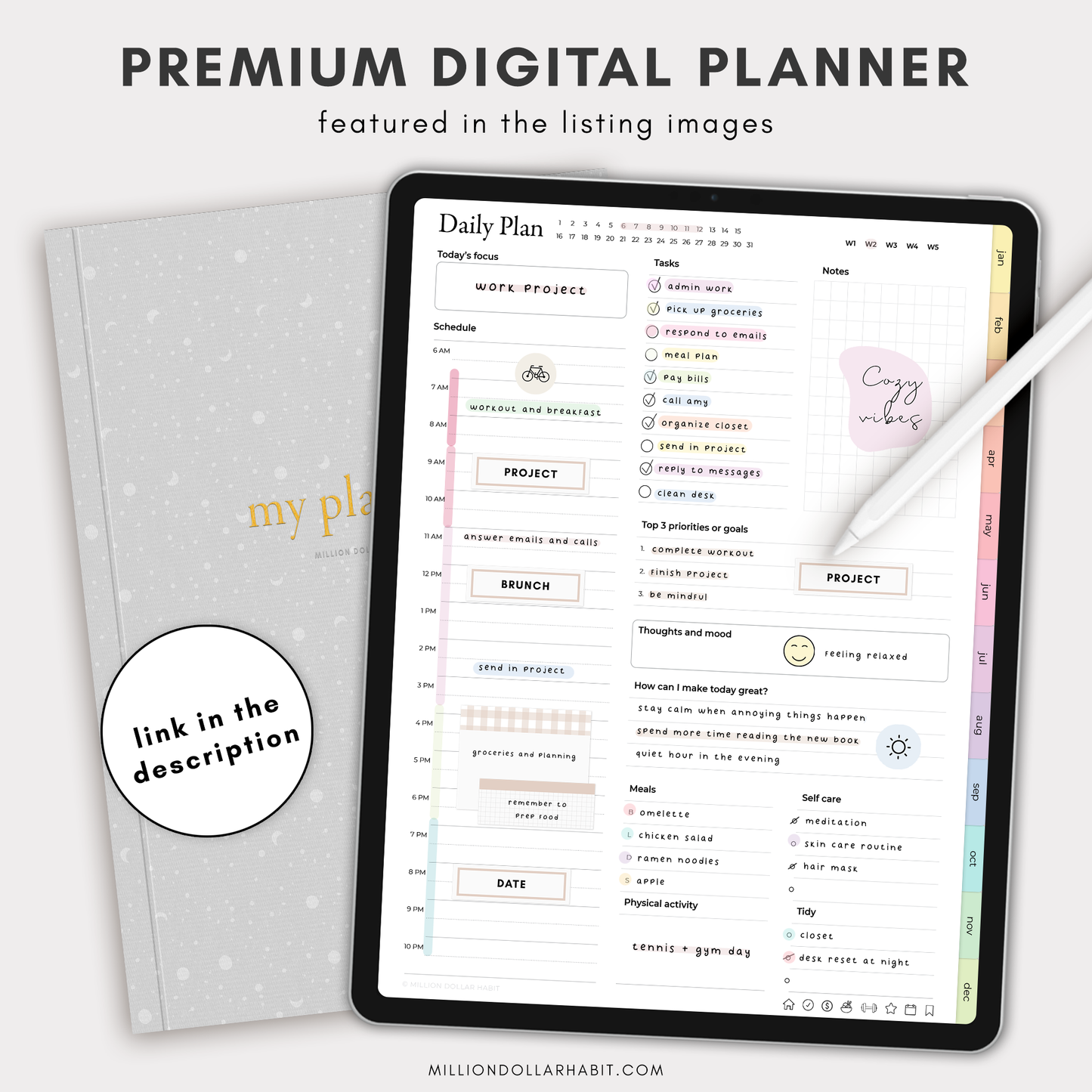 Digital Planner Widgets - Million Dollar Habit - Digital Stickers